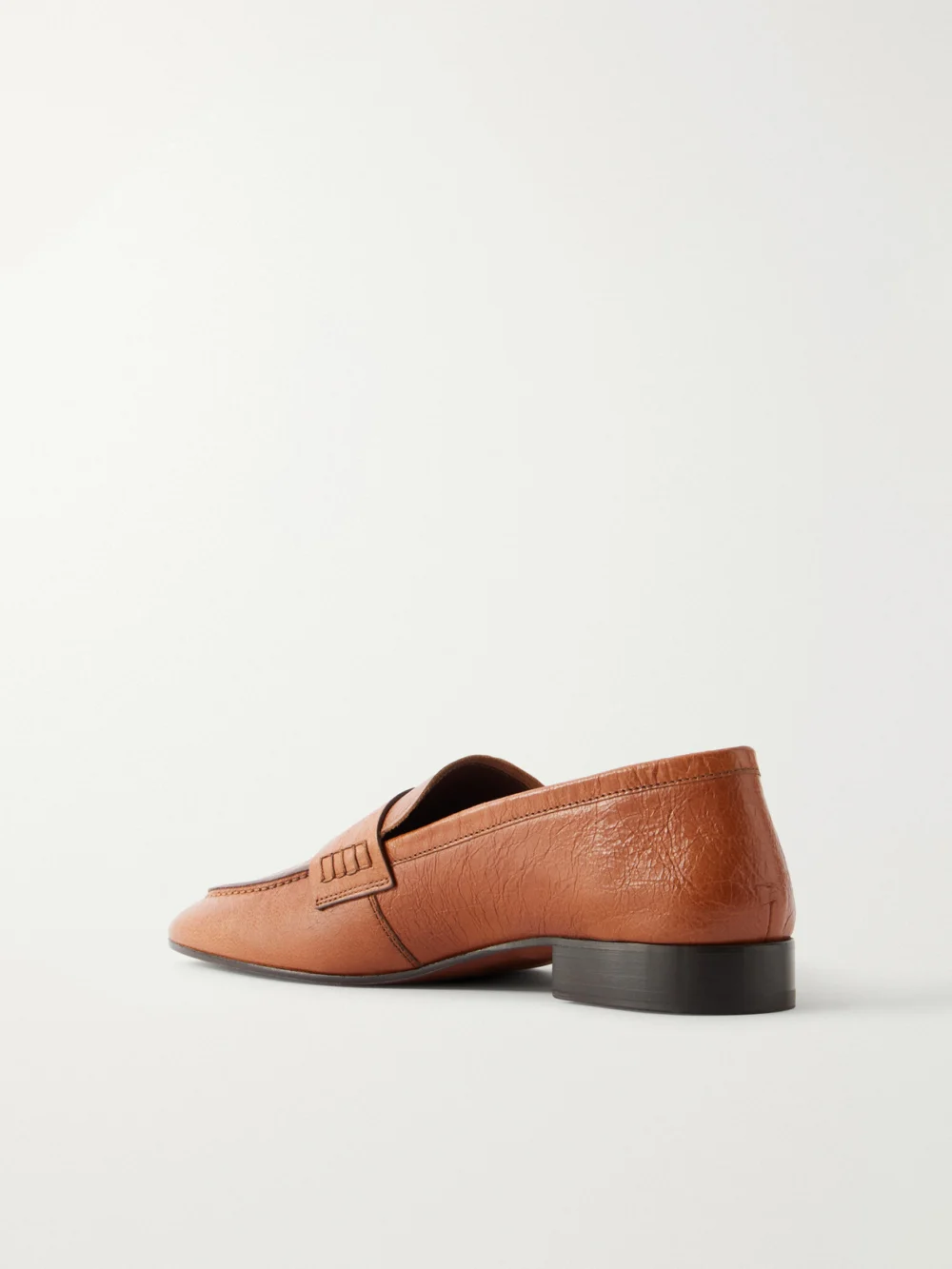 Back view of the Dries Van Noten Glossed Textured-leather Penny Loafers