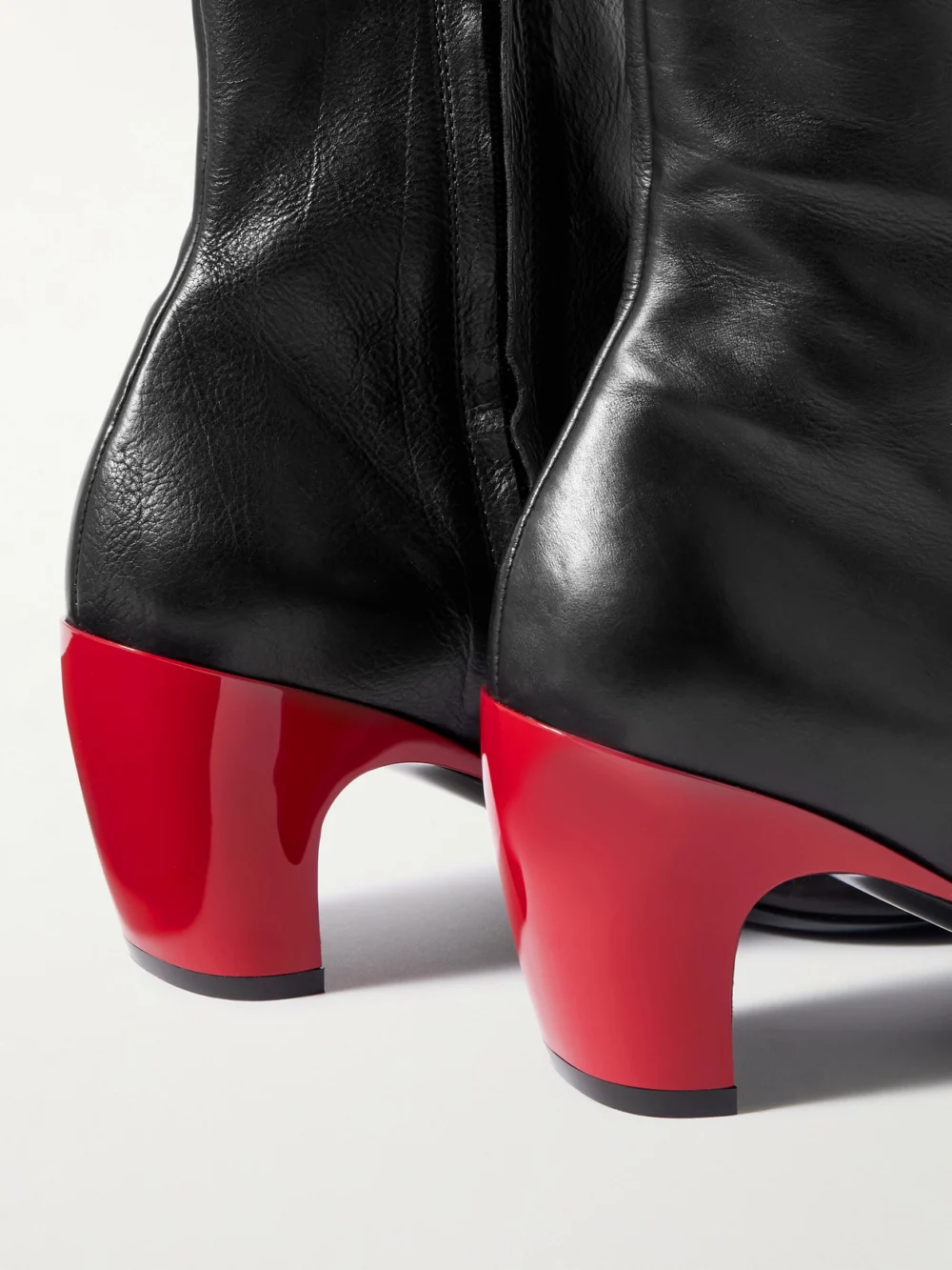 Close-up detail of the Dries Van Noten Leather Ankle Boots