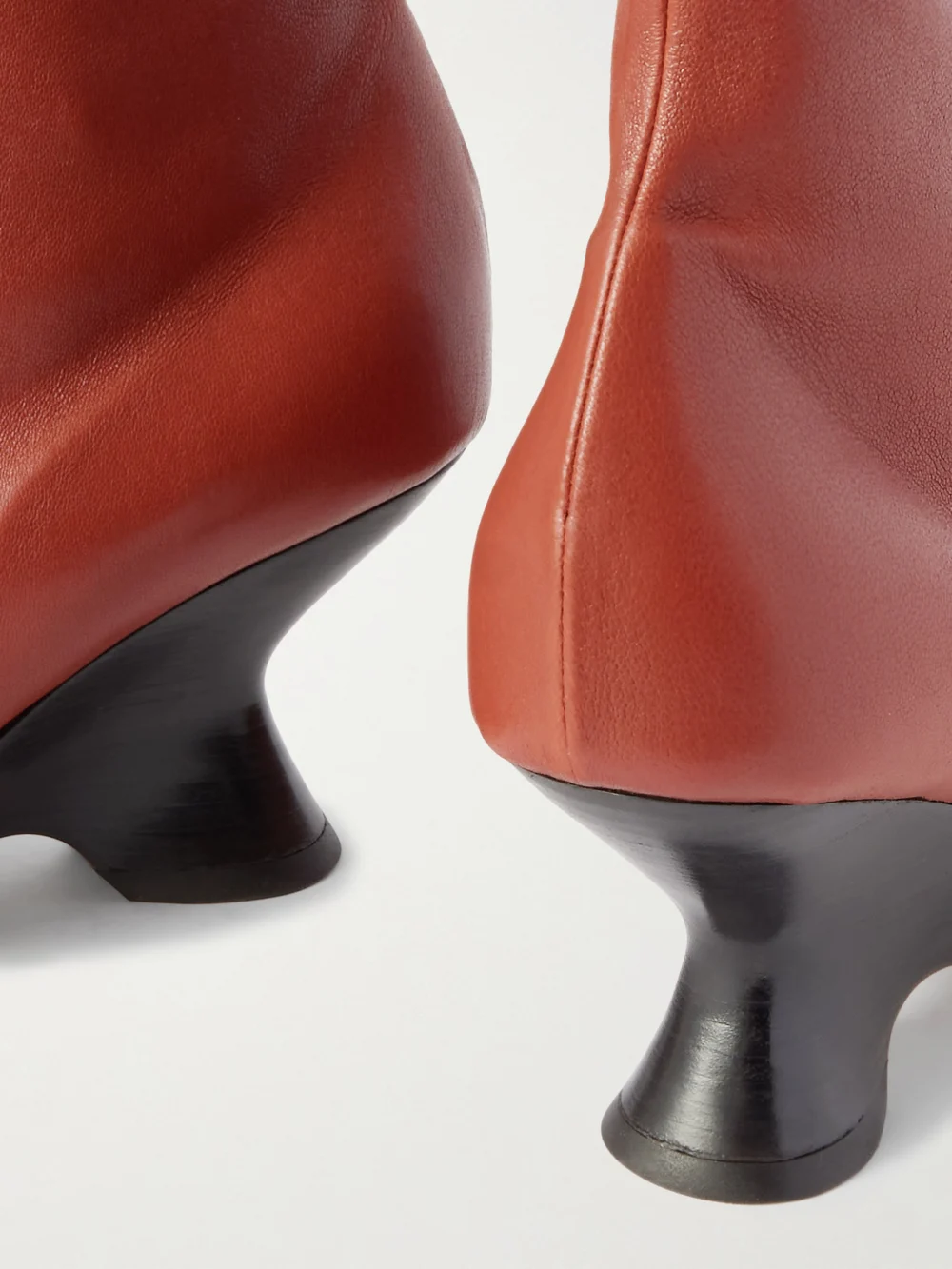 Close-up detail of the Dries Van Noten Leather Ankle Boots