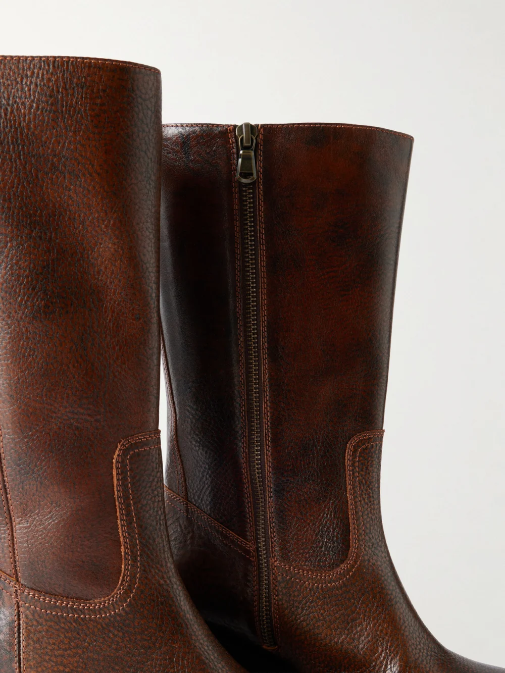 Close-up detail of the Dries Van Noten Leather Knee Boots