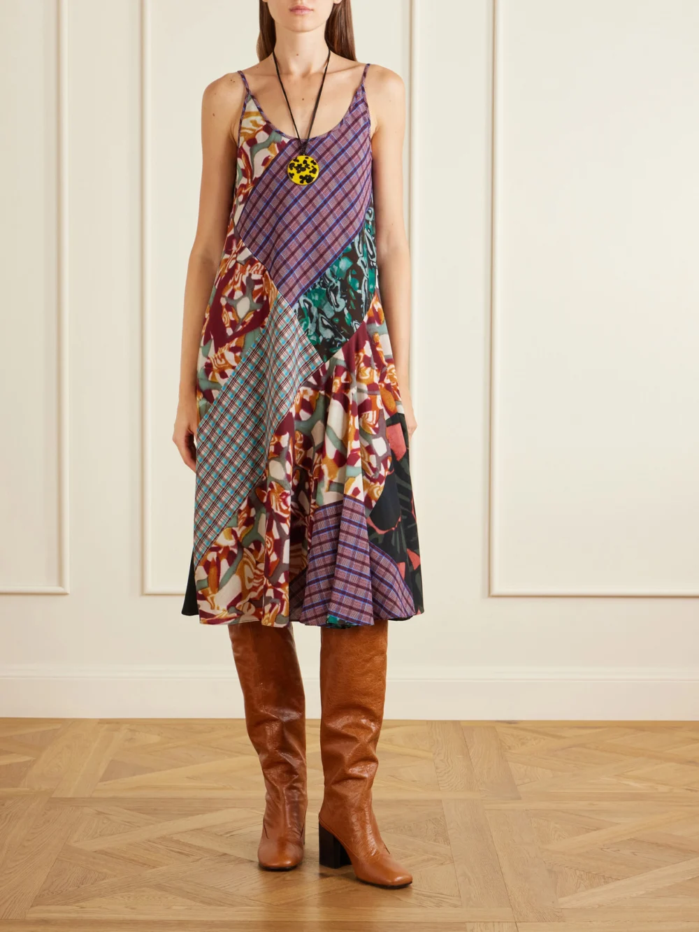 Dries Van Noten Leather Knee Boots, styled view