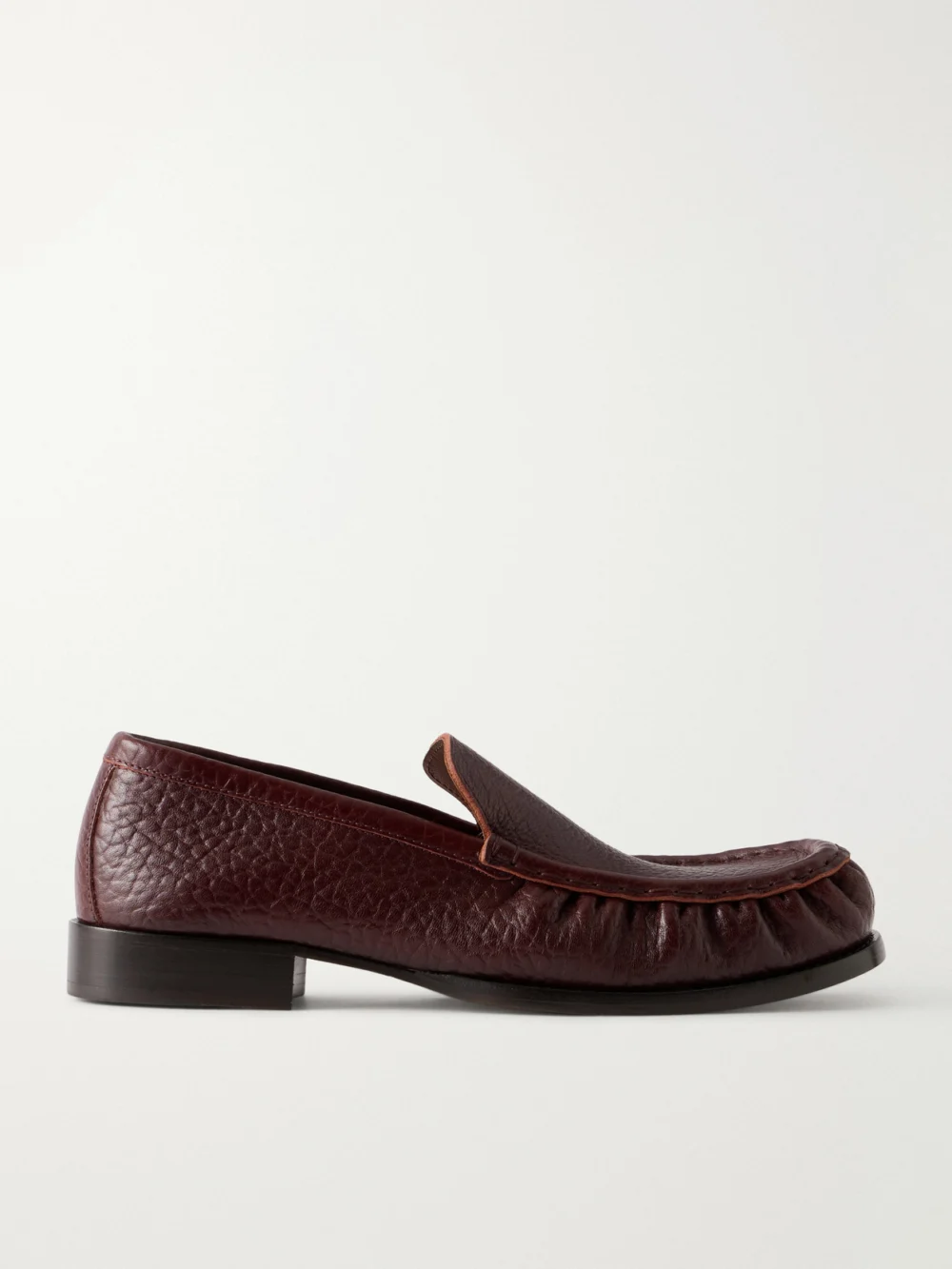 Dries Van Noten Leather Loafers in burgundy