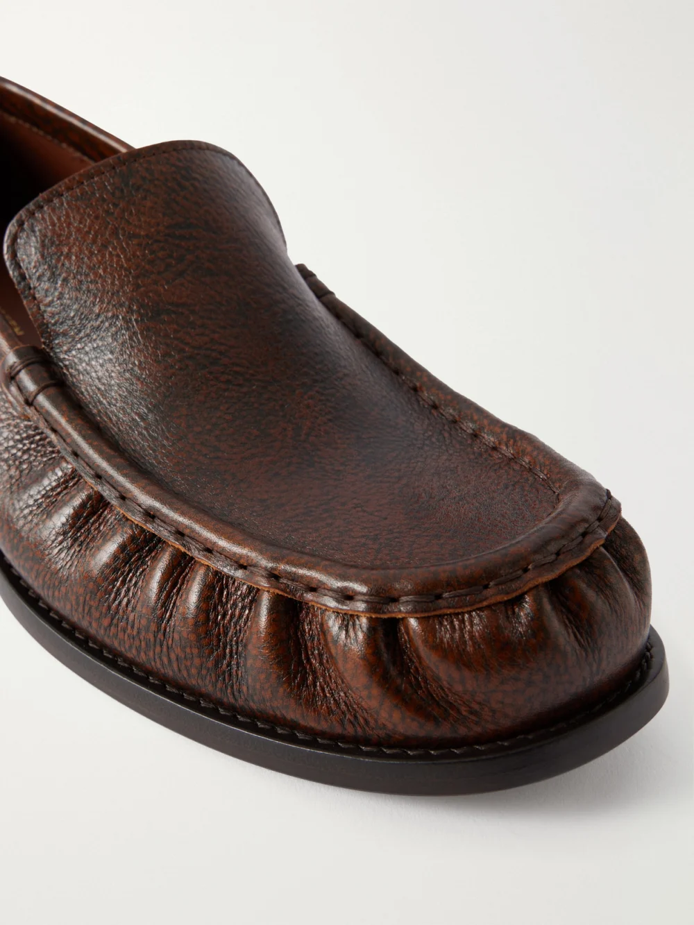 Close-up detail of the Dries Van Noten Leather Loafers