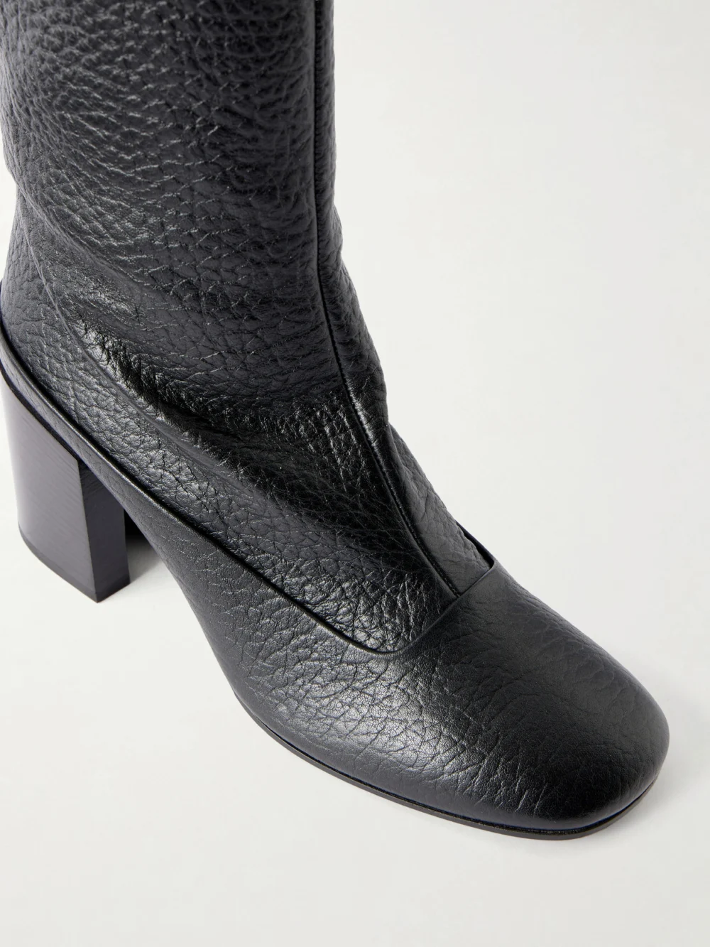 Close-up detail of the Dries Van Noten Leather Over-the-knee Boots