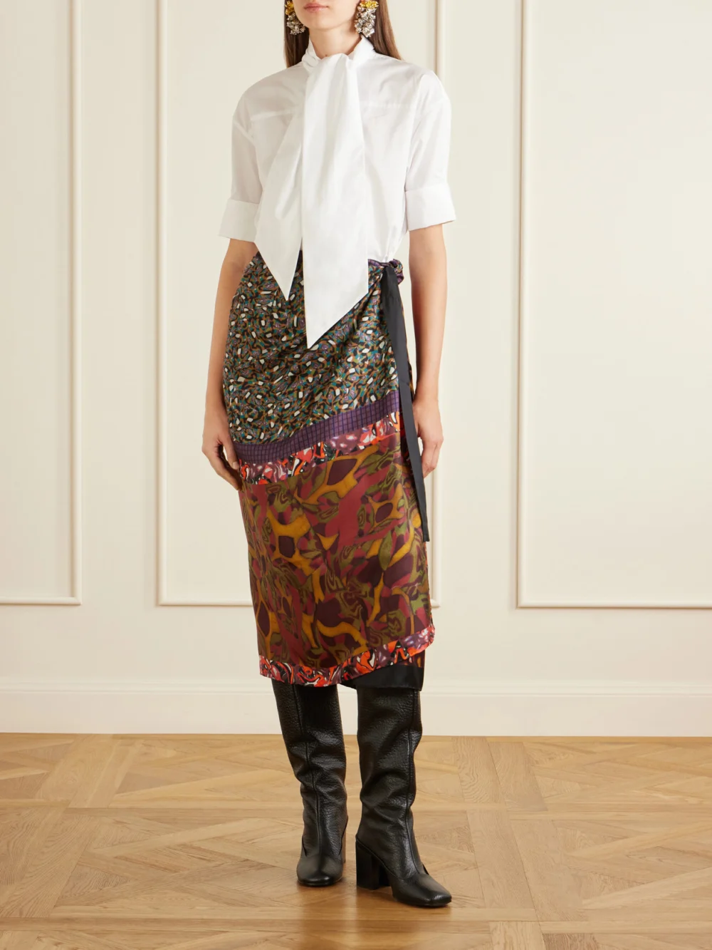 Dries Van Noten Leather Over-the-knee Boots, styled view