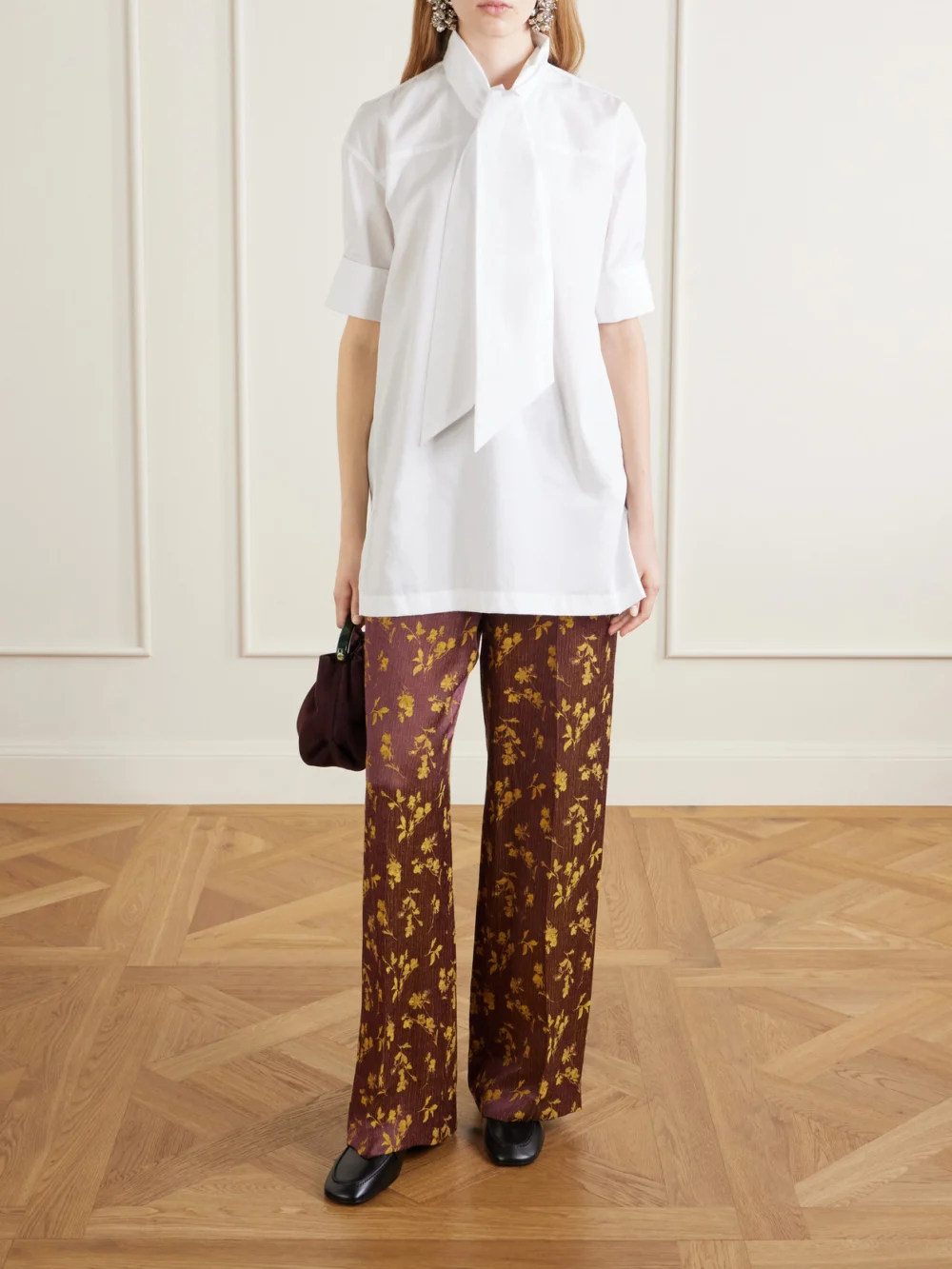 Dries Van Noten Leather Penny Loafers, styled view