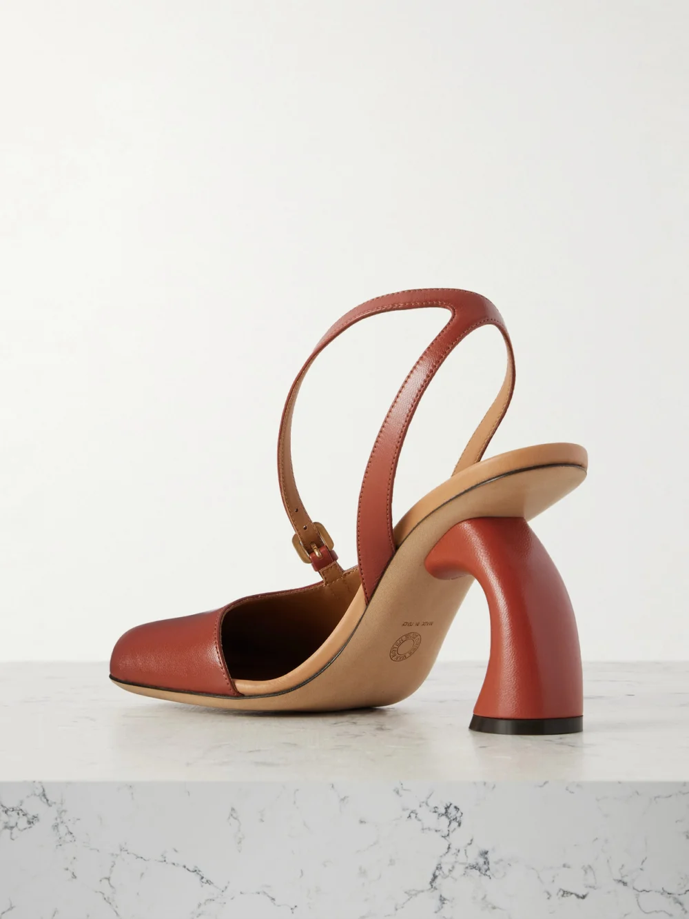 Back view of the Dries Van Noten Leather Slingback Pumps