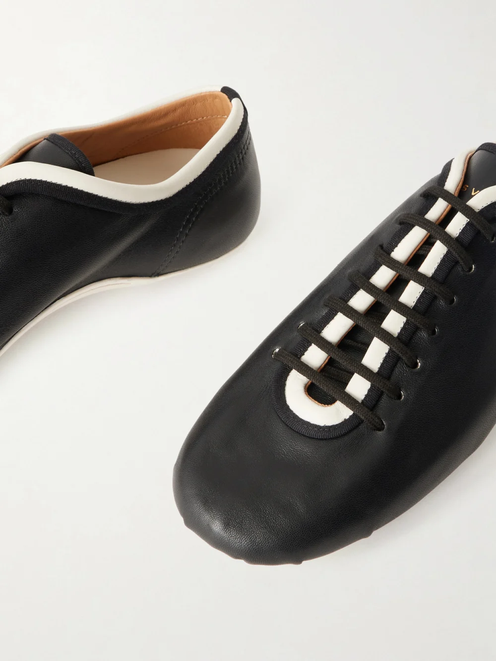 Close-up detail of the Dries Van Noten Leather Sneakers