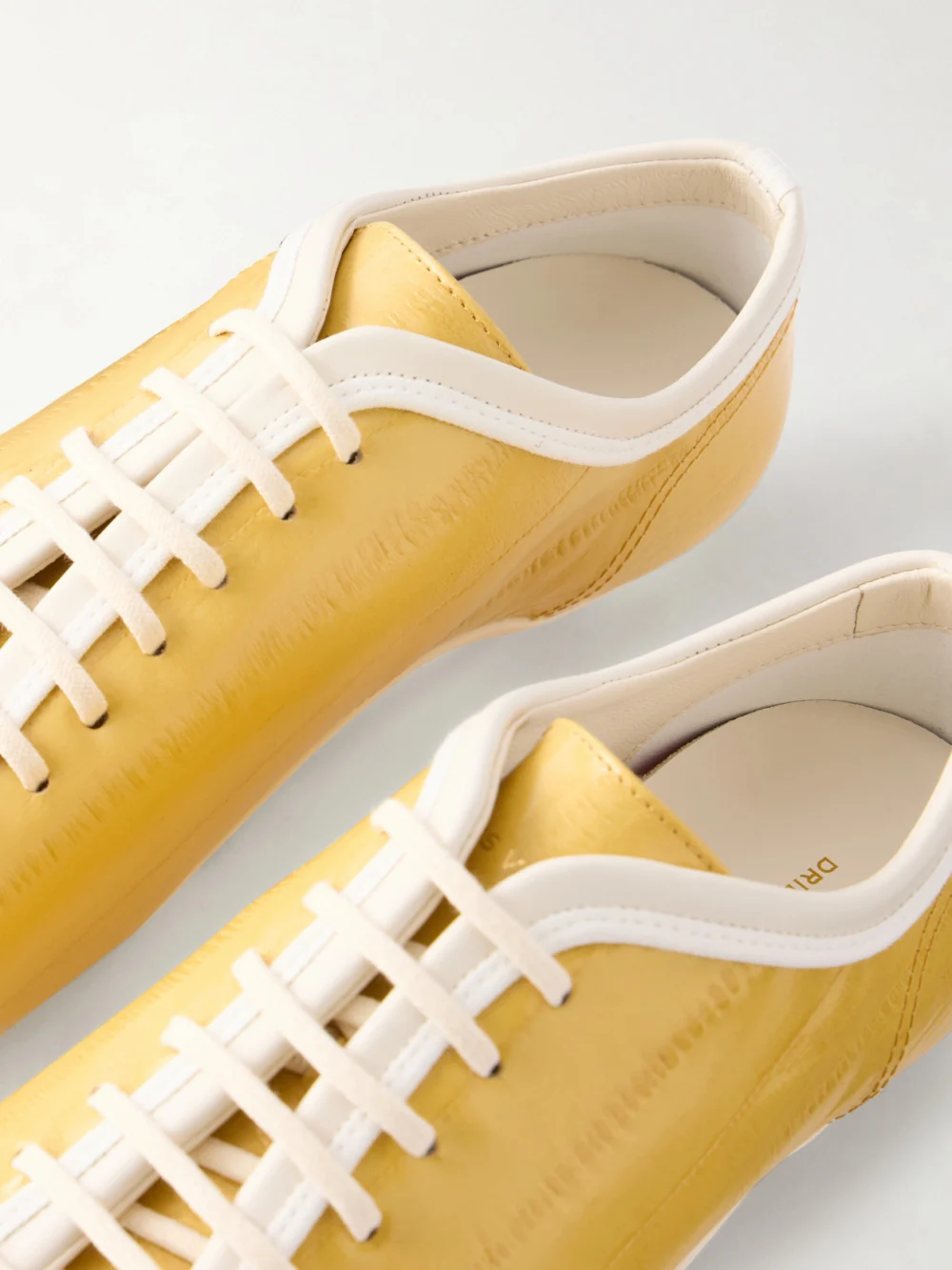 Close-up detail of the Dries Van Noten Leather Sneakers
