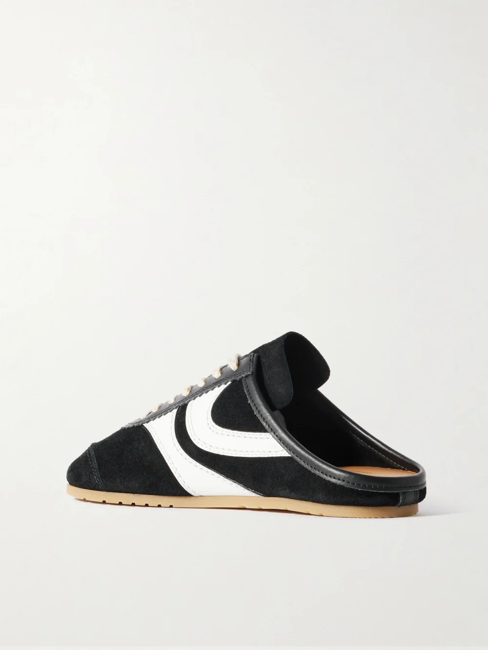 Back view of the Dries Van Noten Leather-trimmed Suede Slip-on Sneakers