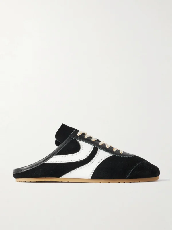 Dries Van Noten Leather-trimmed Suede Slip-on Sneakers