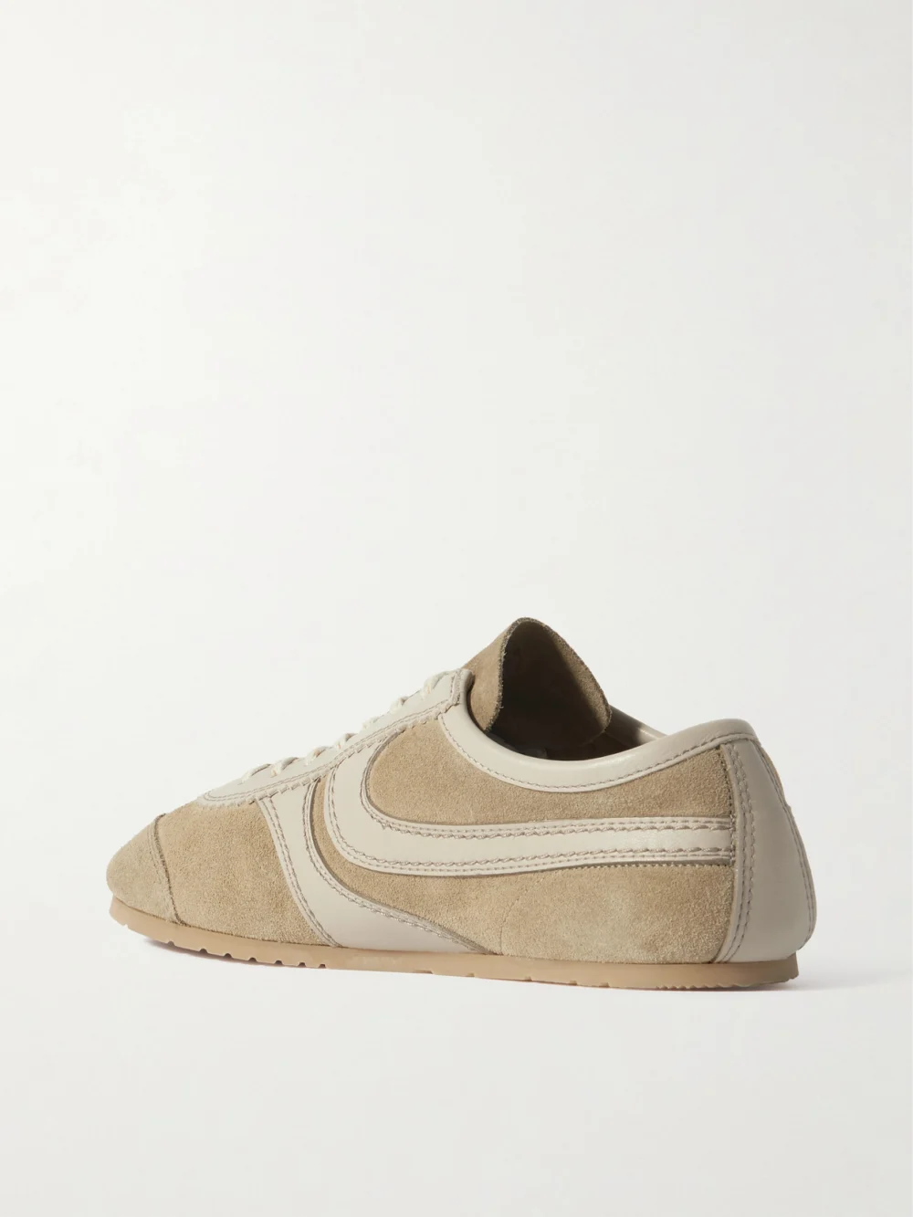 Back view of the Dries Van Noten Leather-trimmed Suede Sneakers
