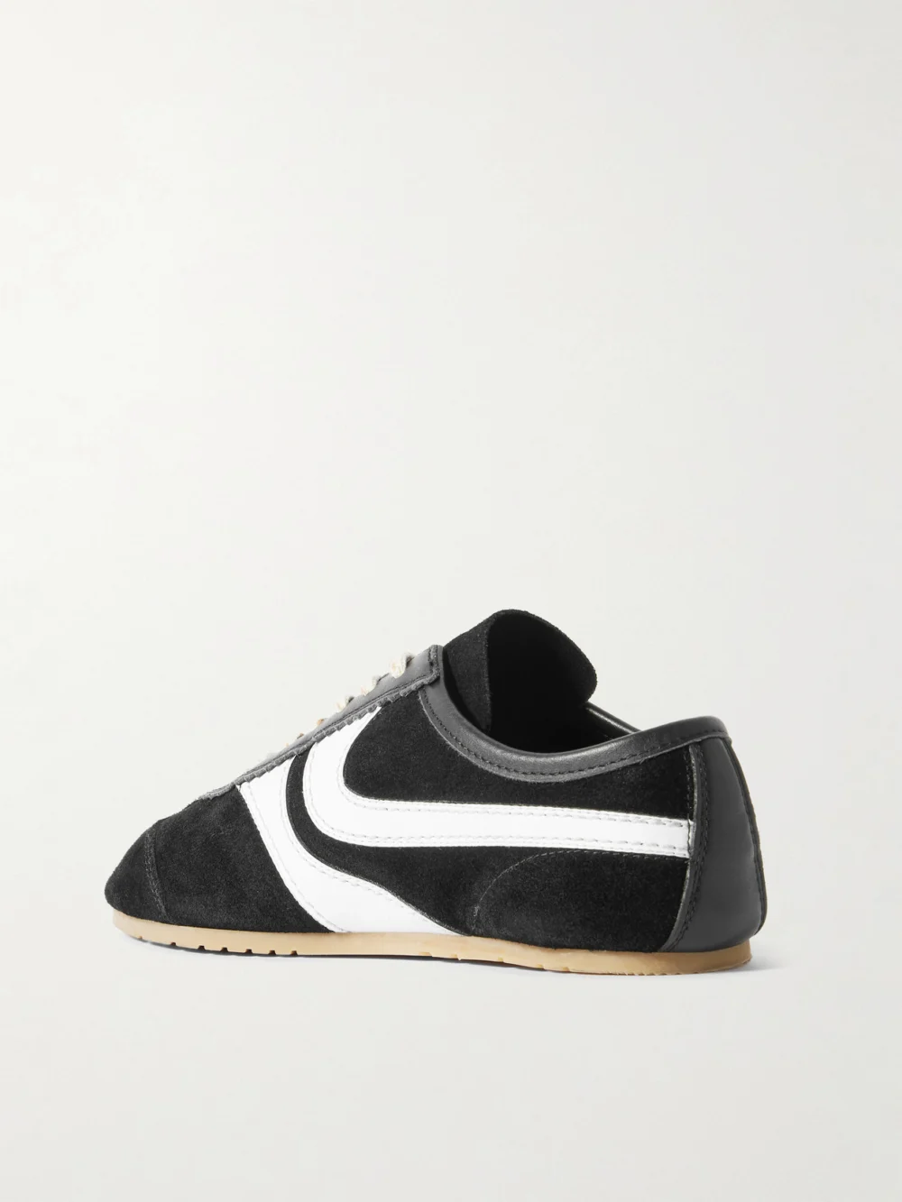 Back view of the Dries Van Noten Leather-trimmed Suede Sneakers
