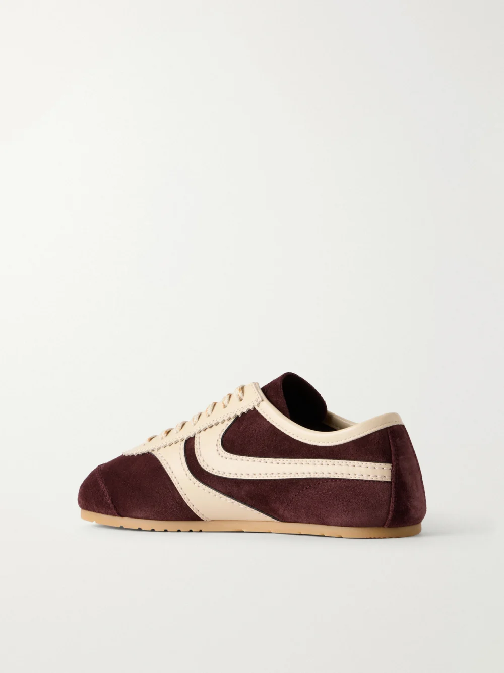 Back view of the Dries Van Noten Leather-trimmed Suede Sneakers