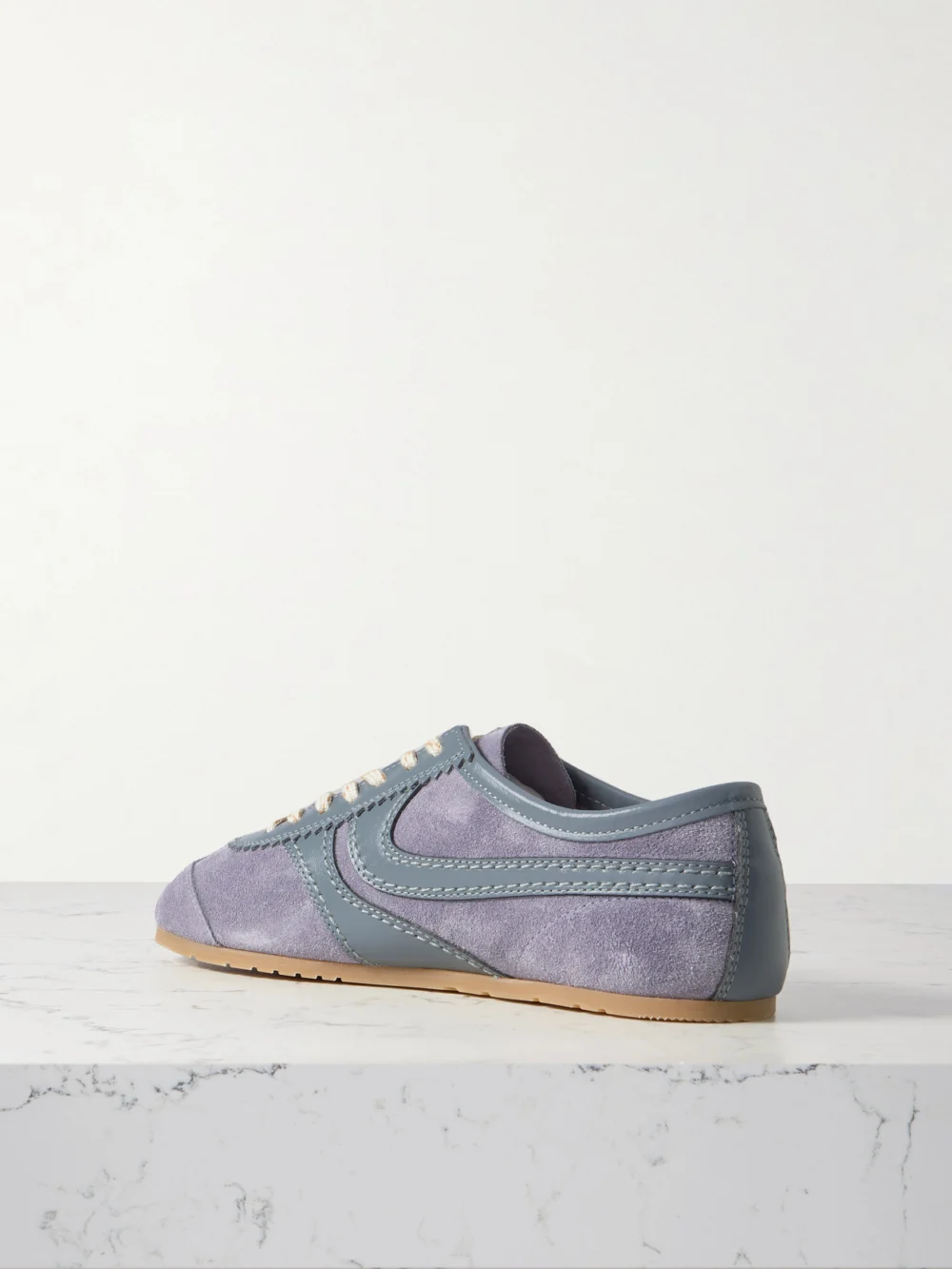 Back view of the Dries Van Noten Leather-trimmed Suede Sneakers