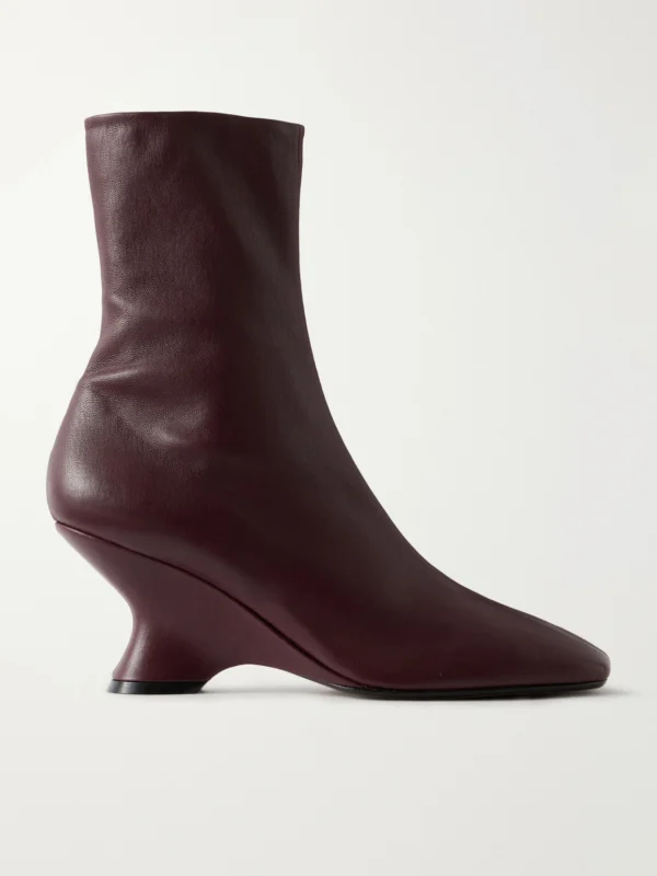 Dries Van Noten Leather Wedge Ankle Boots