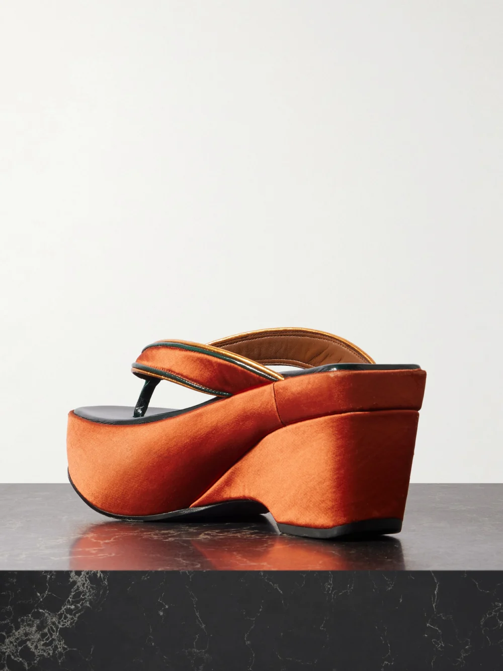 Back view of the Dries Van Noten Satin Platform Sandals