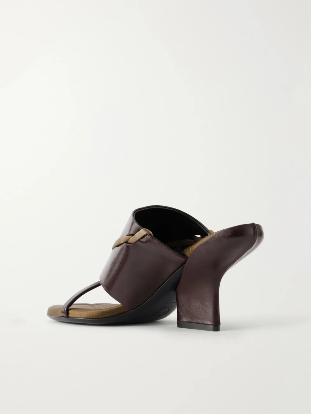 Back view of the Dries Van Noten Satin-trimmed Leather Mules