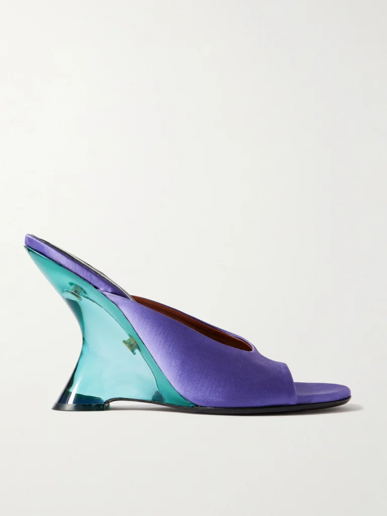 Dries Van Noten Satin Wedge Sandals