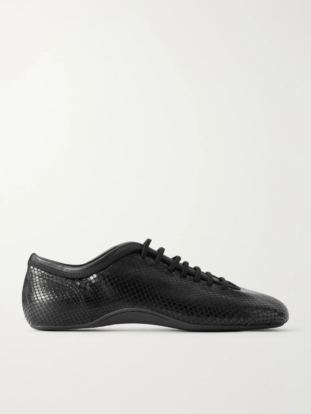Dries Van Noten Snake-effect Leather Sneakers in black