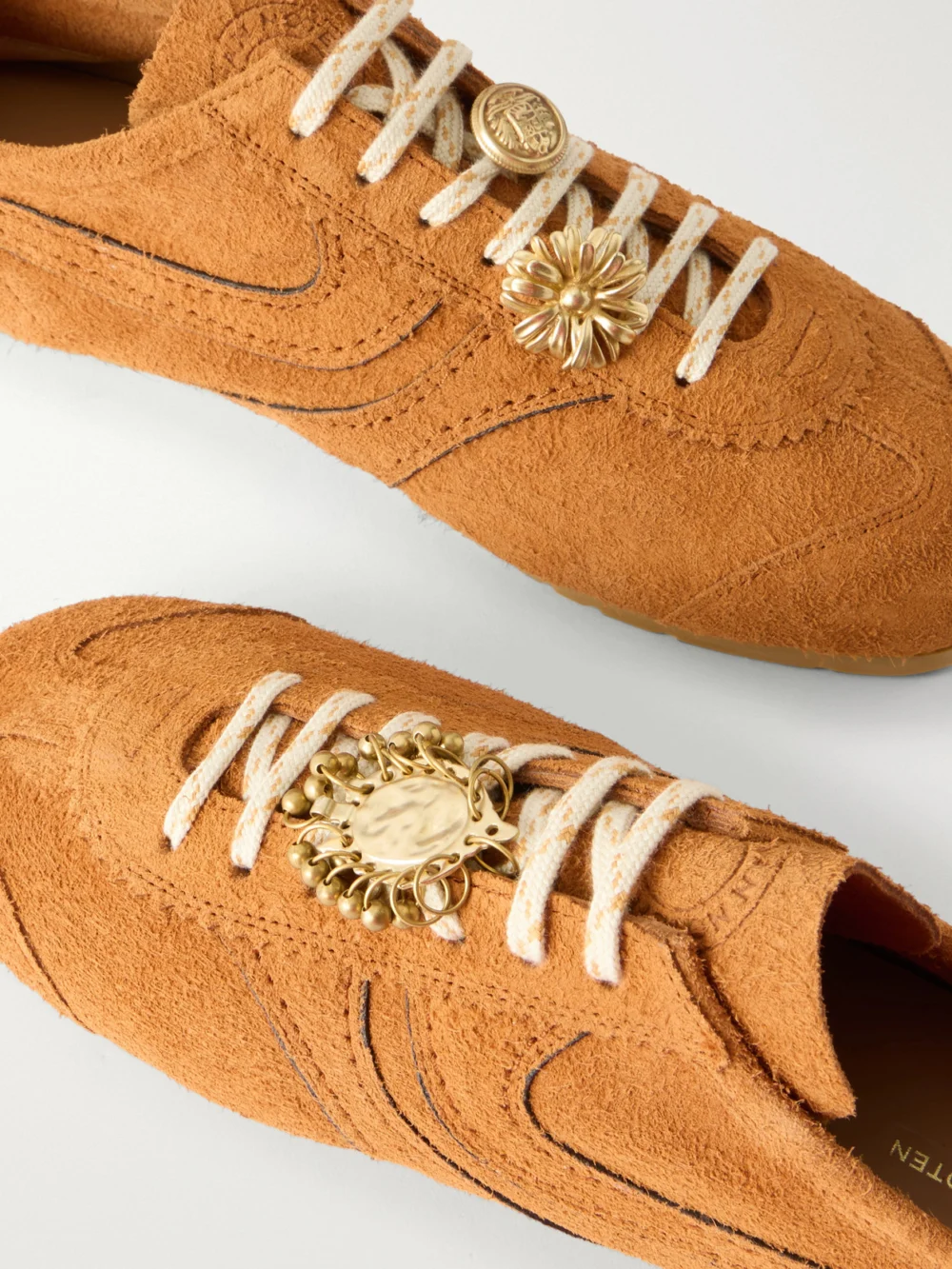Close-up detail of the Dries Van Noten Suede Sneakers