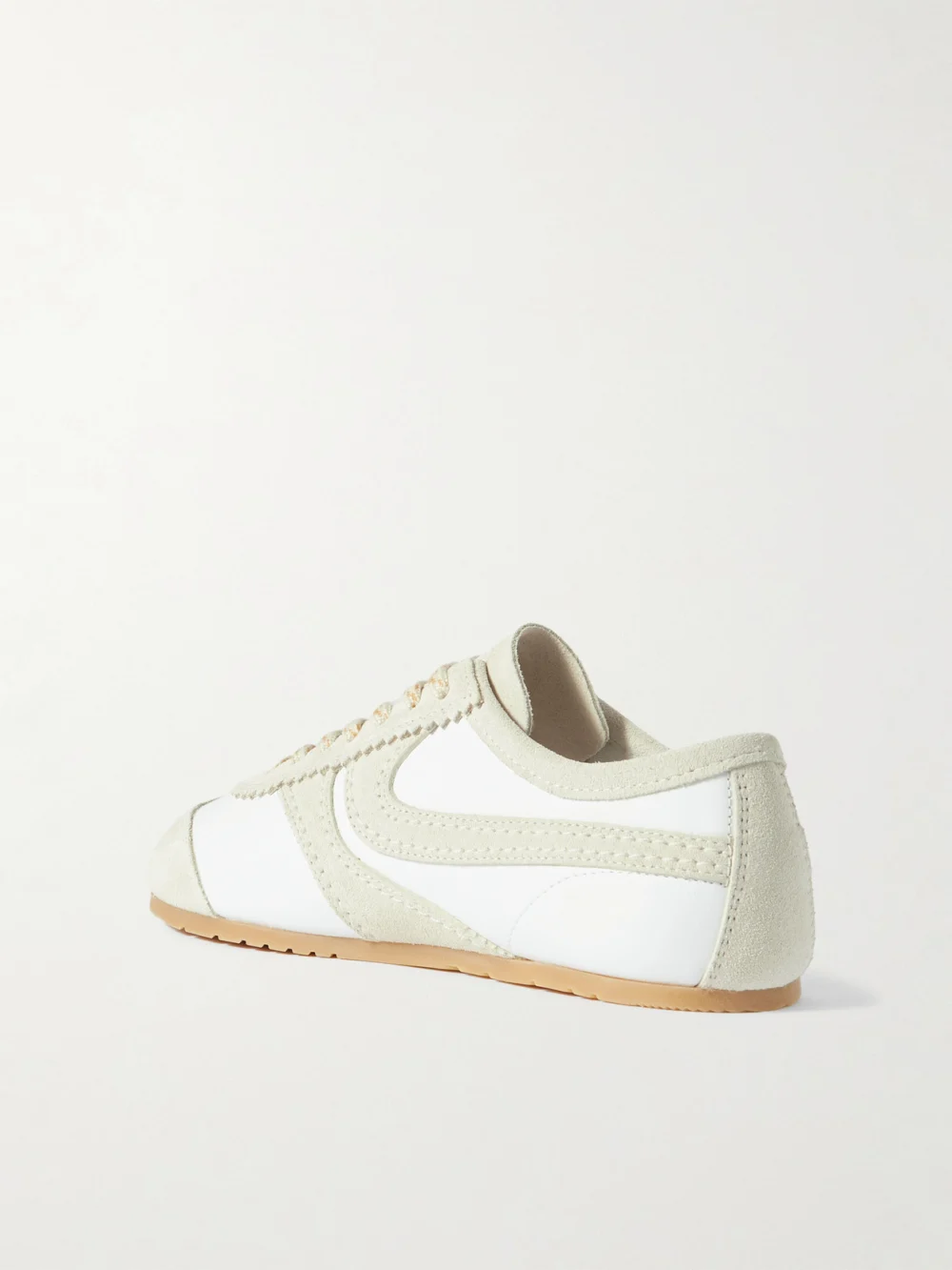 Back view of the Dries Van Noten Suede-trimmed Leather Sneakers