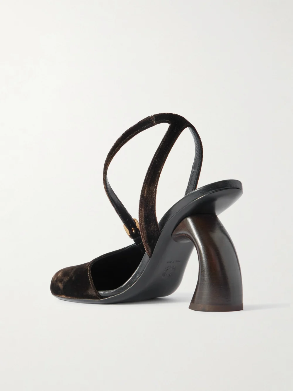 Back view of the Dries Van Noten Velvet Slingback Pumps