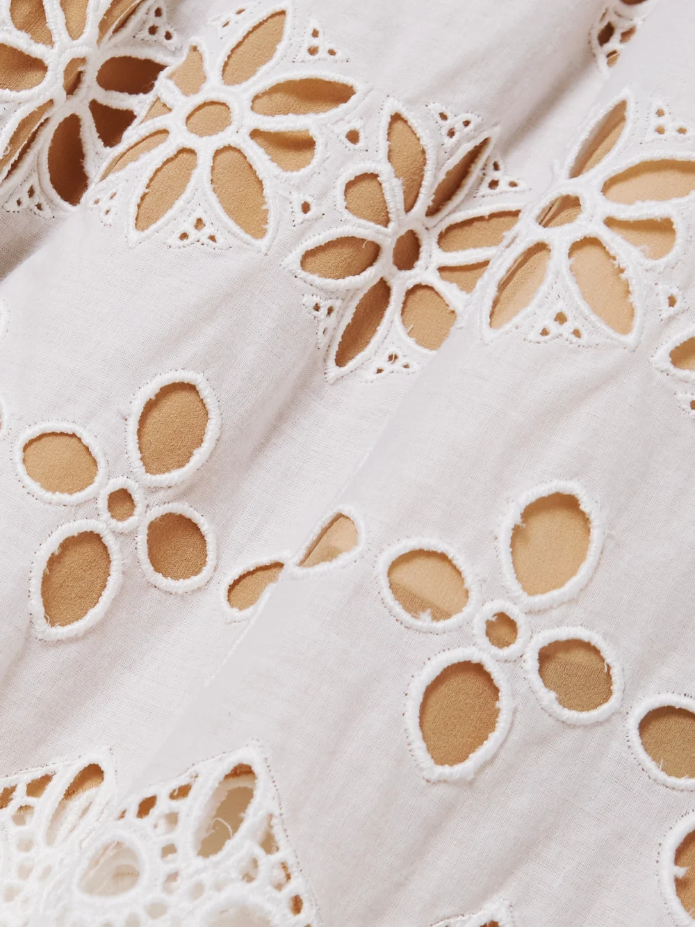 Close-up detail of the Elie Saab Broderie Anglaise Straight-leg Pants