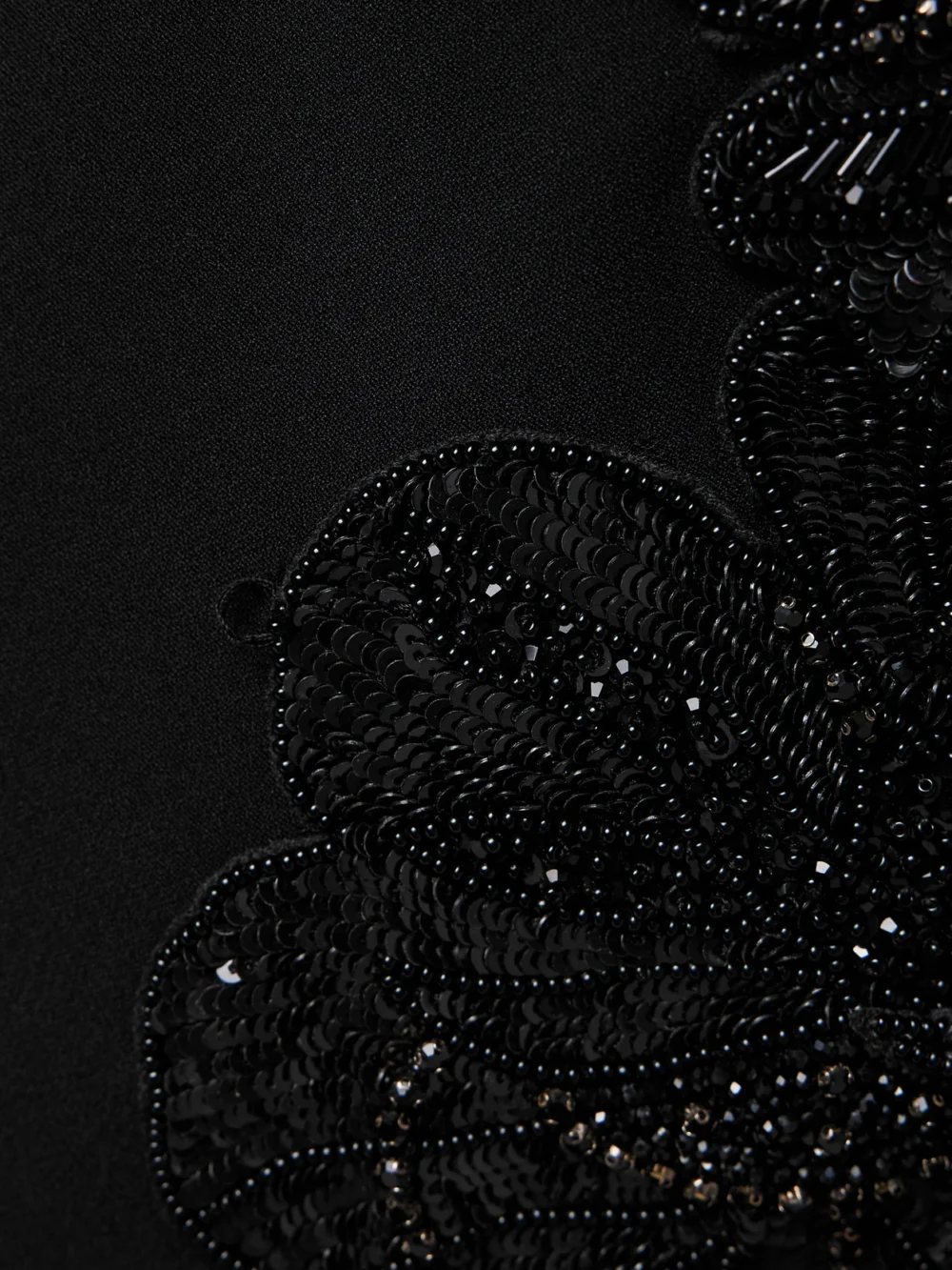 Close-up detail of the Elie Saab Cape-effect Embellished Silk-crepe and Silk-chiffon Gown
