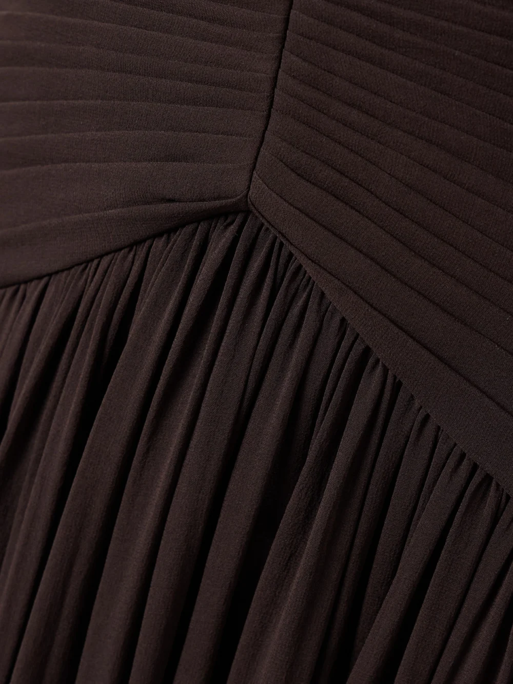 Close-up detail of the Elie Saab Cape-effect Gathered Silk-georgette Gown