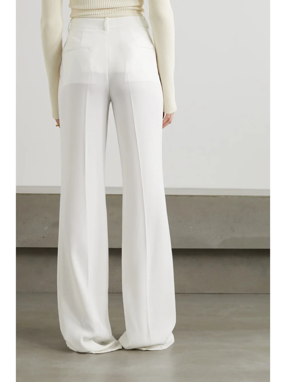 Back view of the Elie Saab Crepe Wide-leg Pants