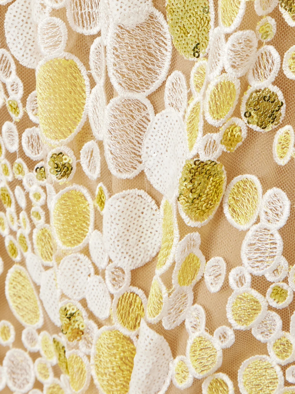 Close-up detail of the Elie Saab Embroidered Sequin-embellished Tulle Gown