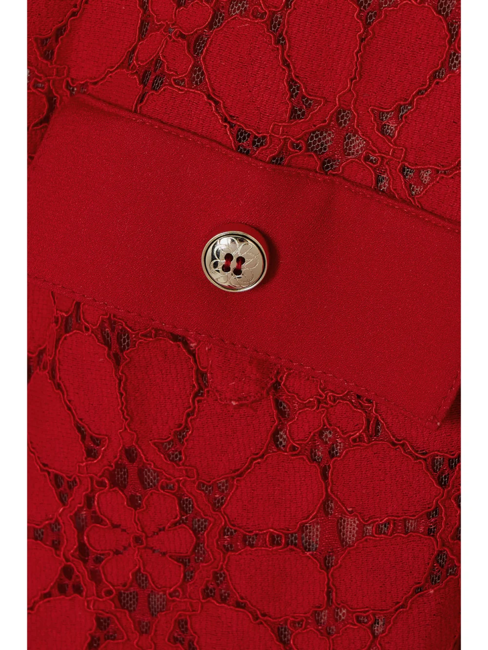 Close-up detail of the Elie Saab Pussy-bow Corded Lace and Crepe Jumpsuit
