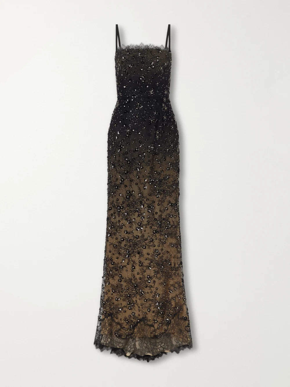 Elie Saab Sequins-embellished Lace Tulle Gown in black