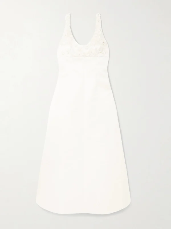 Emilia Wickstead Abella Embellished Mikado Midi Dress