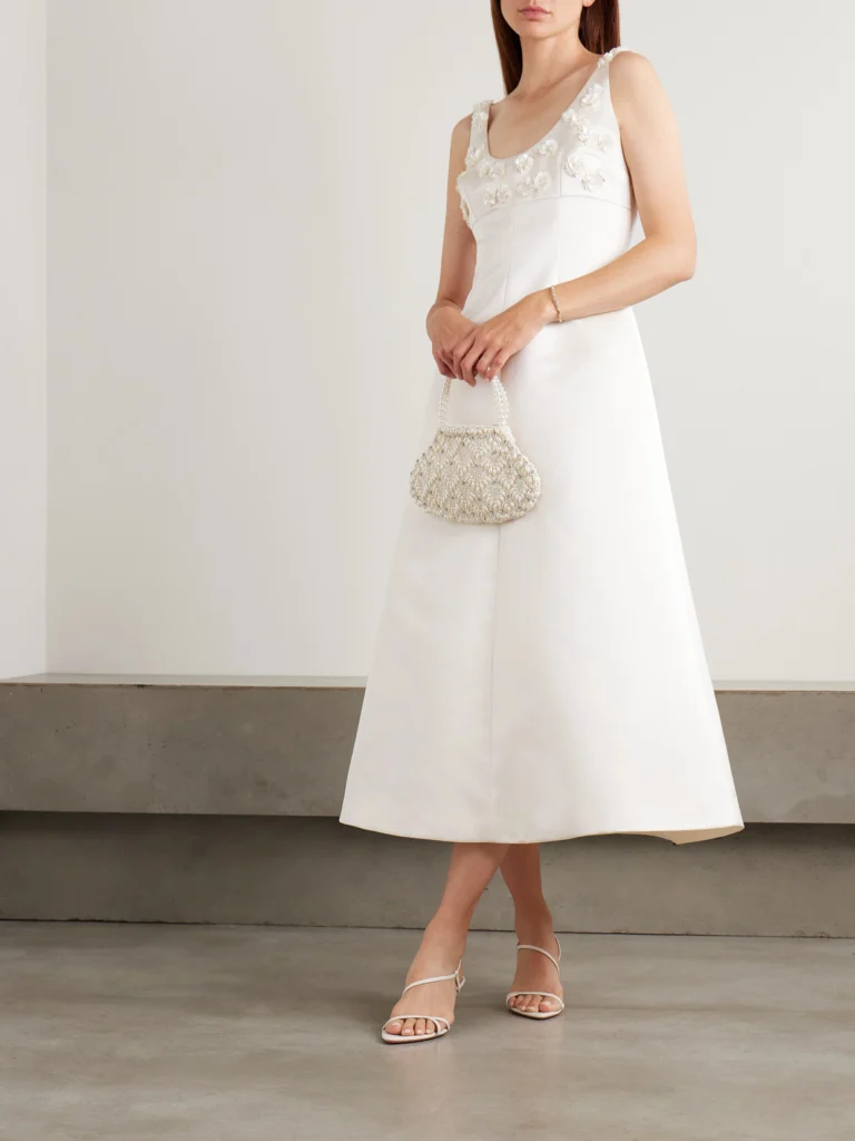 Emilia Wickstead Abella Embellished Mikado Midi Dress