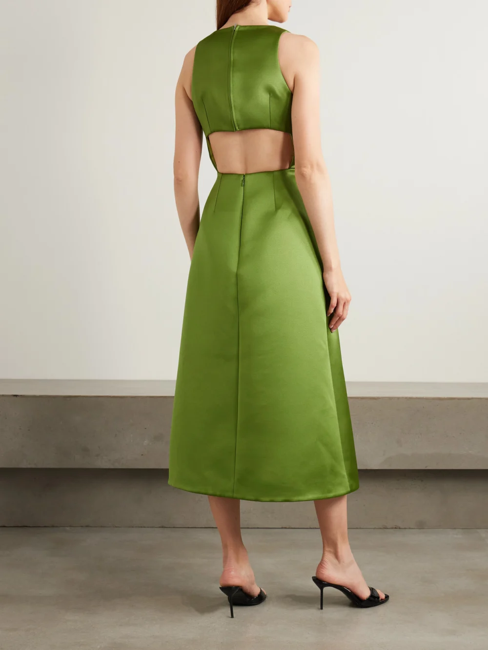 Back view of the Emilia Wickstead Adonica Cutout Duchesse-satin Maxi Dress