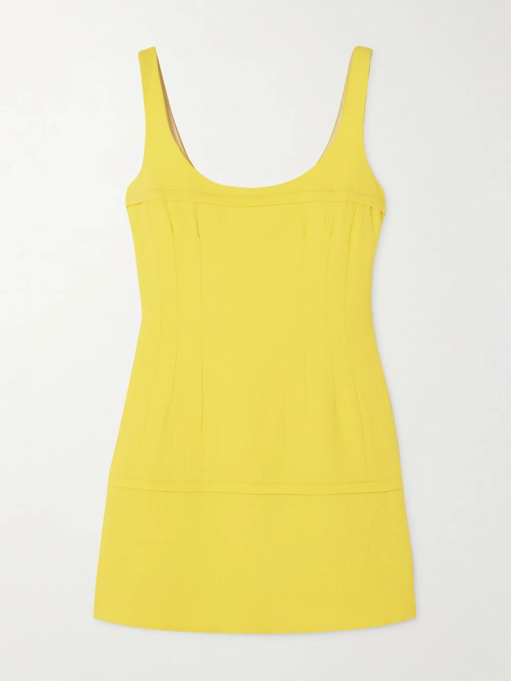Emilia Wickstead Beata Hammered-crepe Mini Dress in yellow