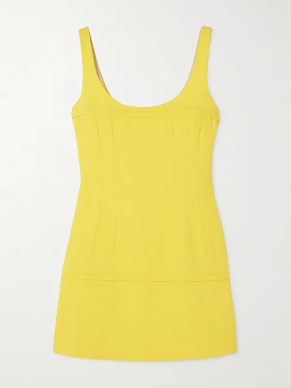 Emilia Wickstead Beata Hammered-crepe Mini Dress