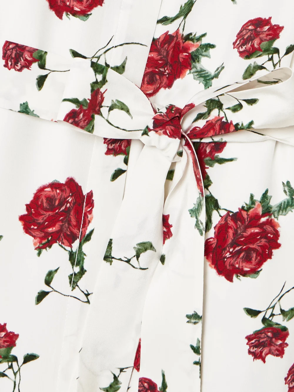 Close-up detail of the Emilia Wickstead Deirdre Belted Floral-print Silk-crepe Midi Shirt Dress