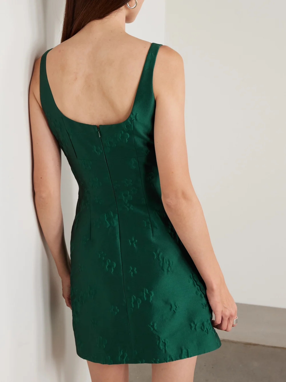 Back view of the Emilia Wickstead Einna Floral Cloqué Mini Dress