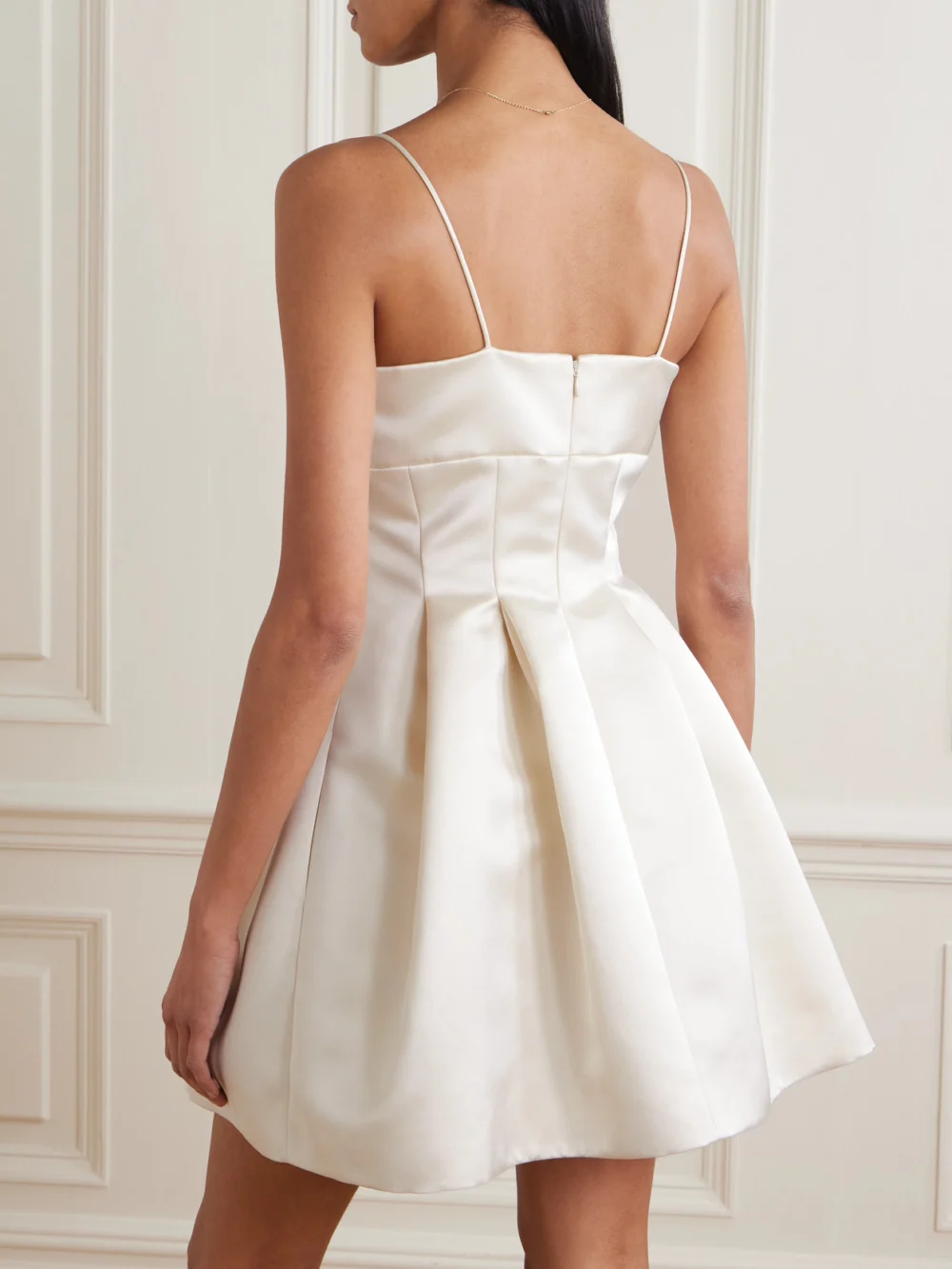 Back view of the Emilia Wickstead Gayla Duchesse-satin Mini Dress