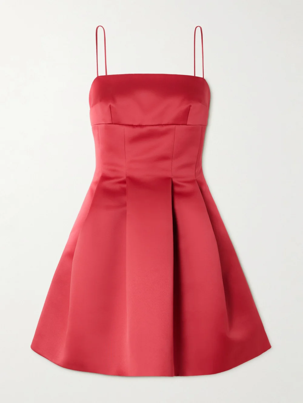Emilia Wickstead Honor Pleated Duchesse-satin Mini Dress in red