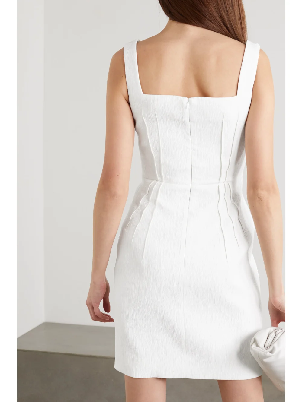Back view of the Emilia Wickstead Judita Cloqué Mini Dress