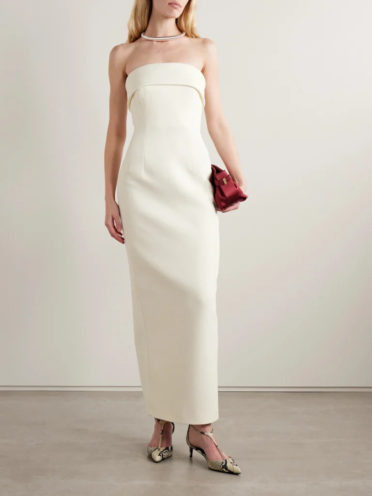 Emilia Wickstead Keeley Strapless Cloqué Maxi Dress
