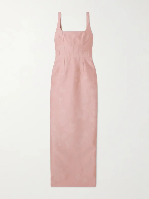 Emilia Wickstead Megara Paneled Cloqué Maxi Dress