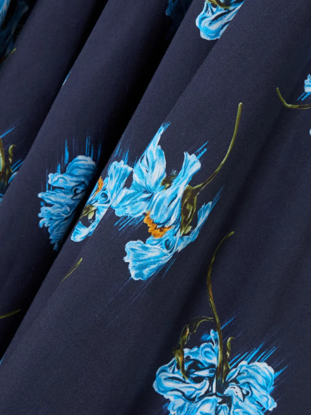 Close-up detail of the Emilia Wickstead Mona Floral-print Cotton-poplin Midi Dress
