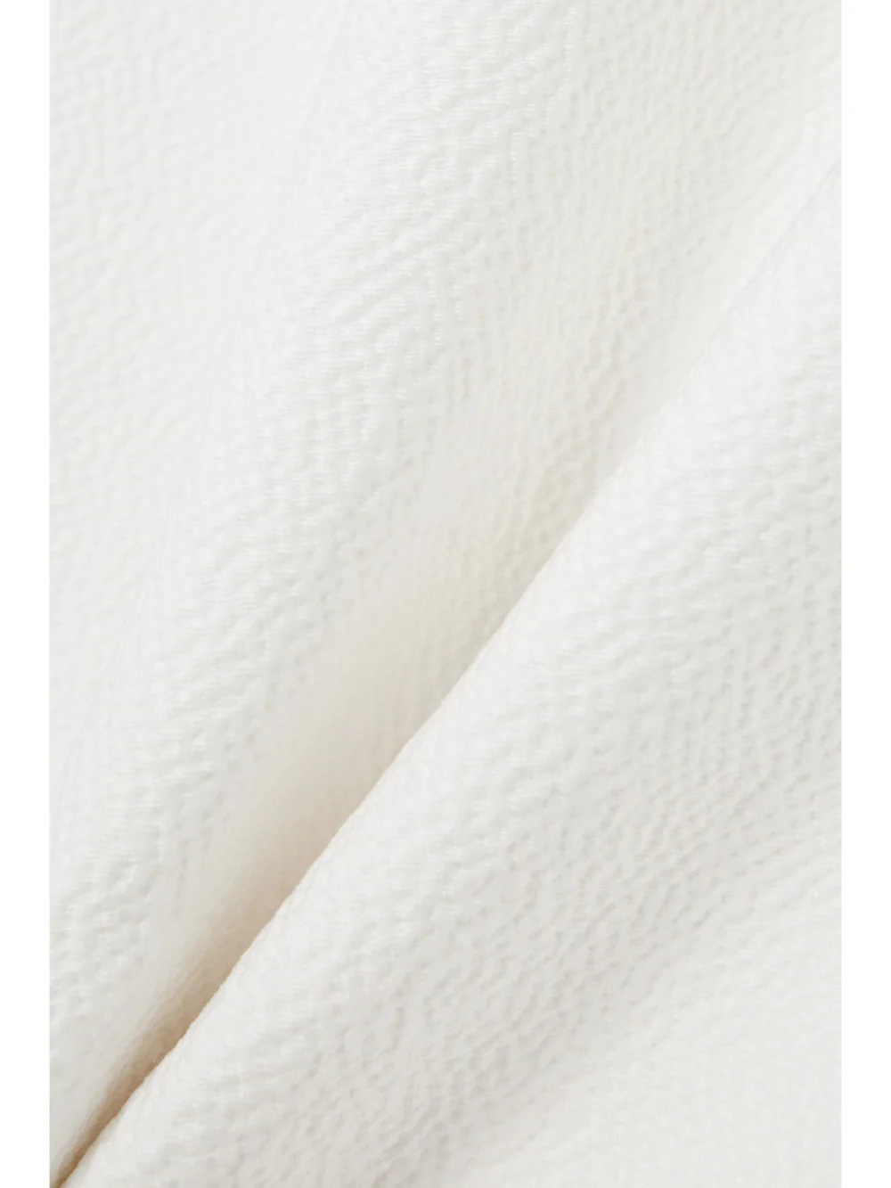 Close-up detail of the Emilia Wickstead Murielle Off-the-shoulder Cloqué Mini Dress