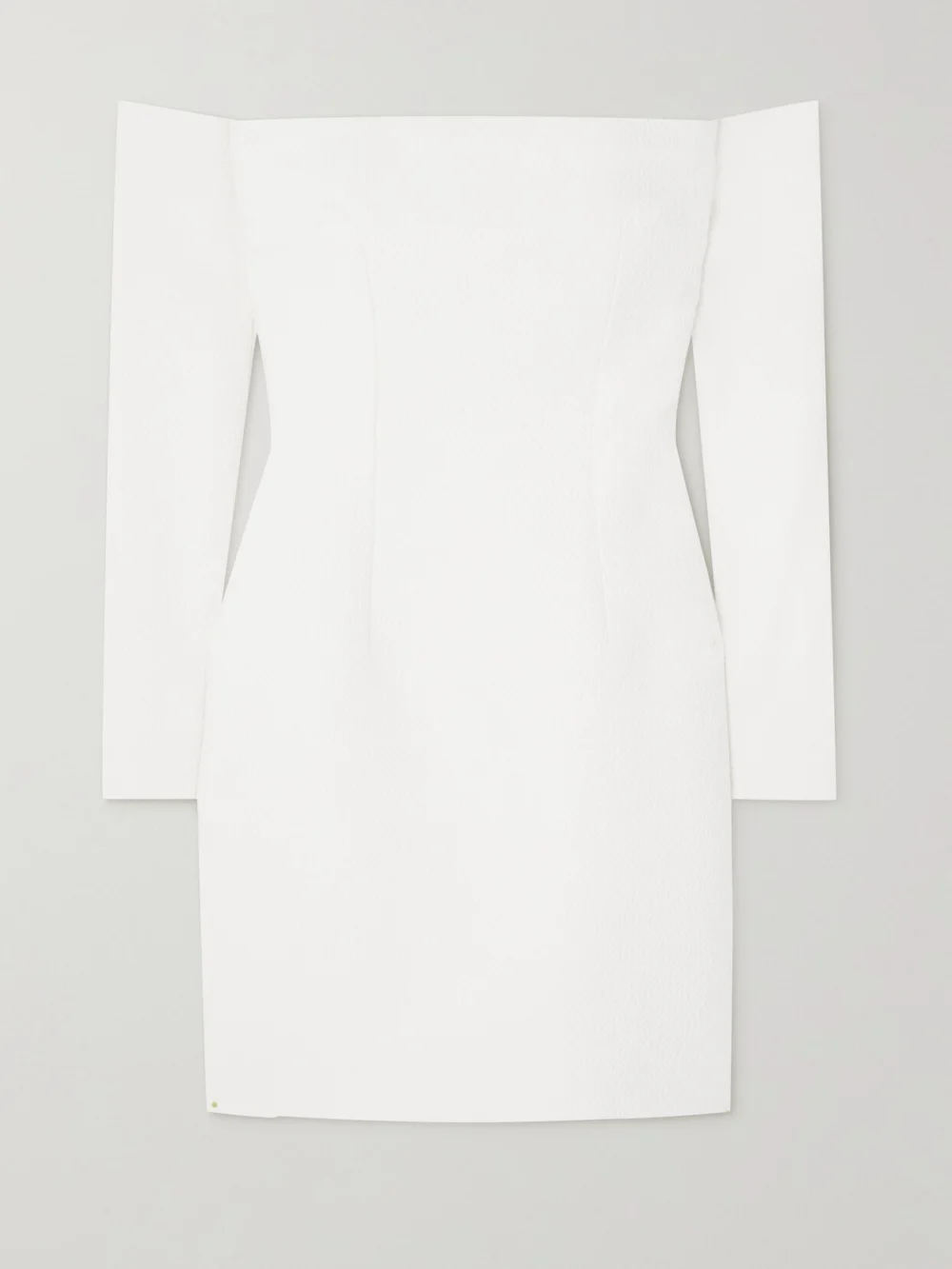 Emilia Wickstead Murielle Off-the-shoulder Cloqué Mini Dress in white