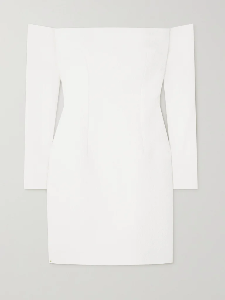 Emilia Wickstead Murielle Off-the-shoulder Cloqué Mini Dress